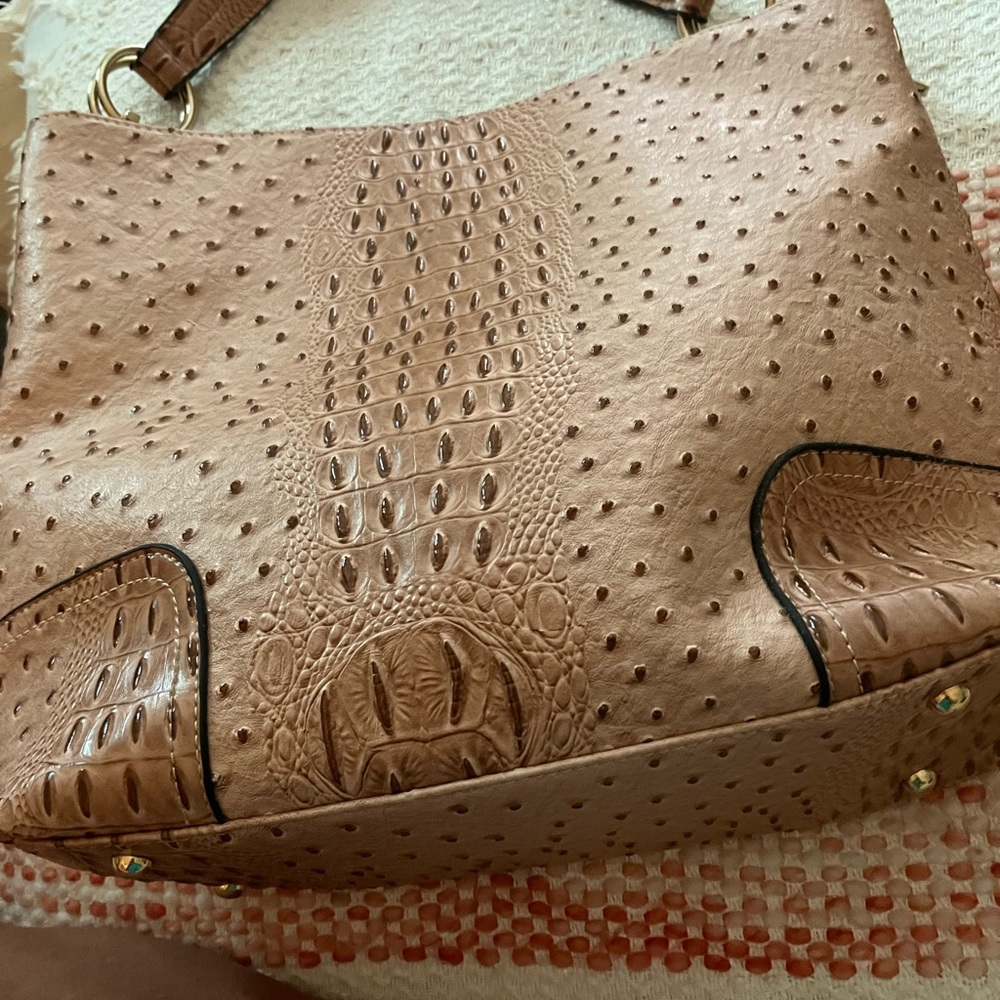 Large faux croc, shoulder bag, 16x 12 x 5